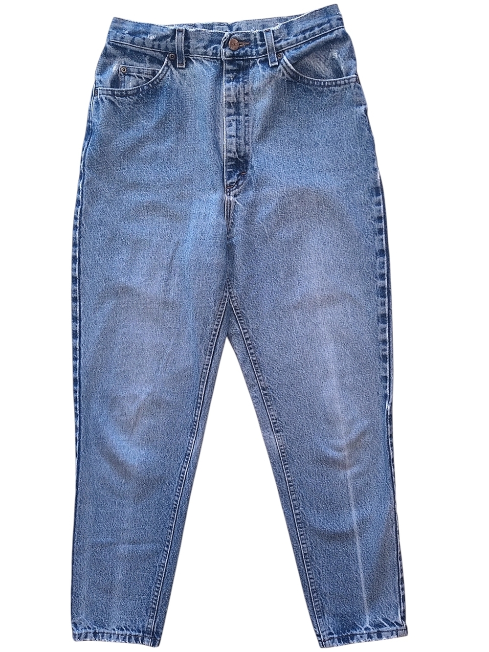 LL Bean Jeans Double L High Rise Barrel Shape Vintage Denim Distressed 28x27.5